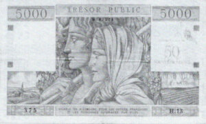 50NF sur 5000 francs Trésor Public type 1960