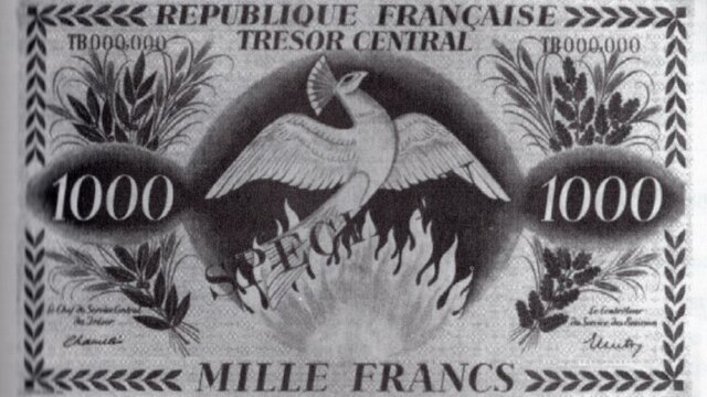 1000 francs Phénix type 1943 spécimen