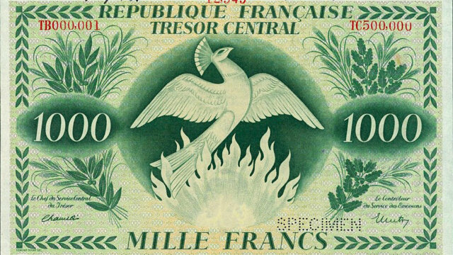 1000 francs Phénix type 1943 spécimen