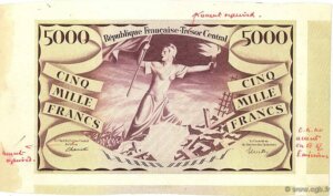 5000 francs Liberté type 1943 épreuve