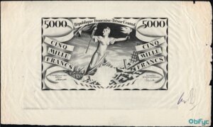 5000 francs Liberté type 1943 épreuve