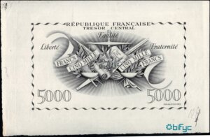 5000 francs Liberté type 1943 épreuve