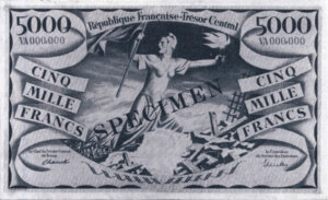 5000 francs Liberté type 1943 spécimen