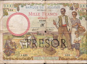 1000 francs Algérie type 1943