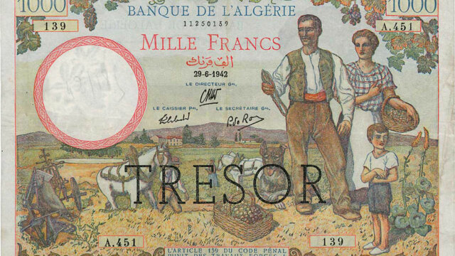 1000 francs Algérie type 1943