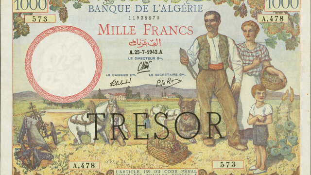 1000 francs Algérie type 1943