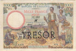 1000 francs Algérie type 1943