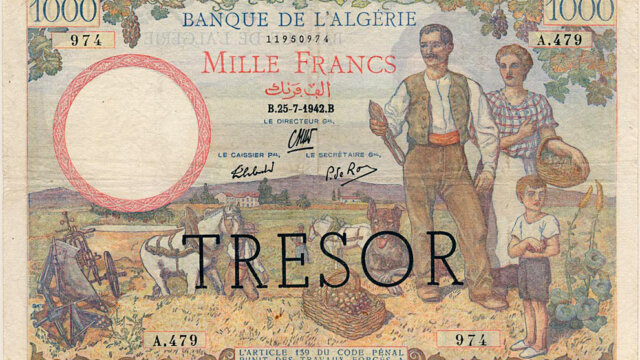 1000 francs Algérie type 1943