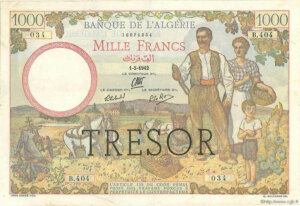 1000 francs Algérie type 1943