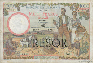 1000 francs Algérie type 1943