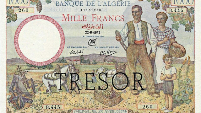 1000 francs Algérie type 1943