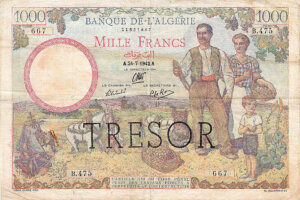 1000 francs Algérie type 1943