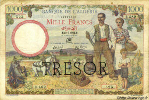 1000 francs Algérie type 1943