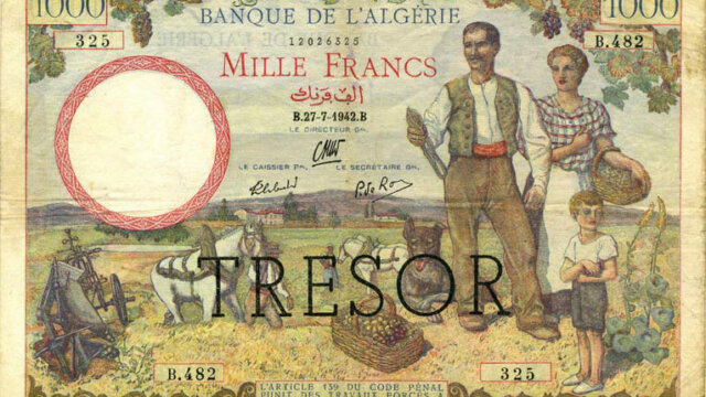 1000 francs Algérie type 1943