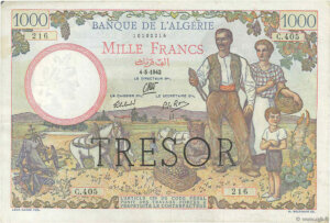 1000 francs Algérie type 1943