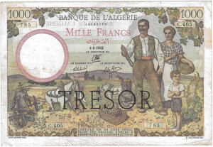 1000 francs Algérie type 1943