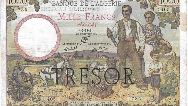 1000 francs Algérie type 1943