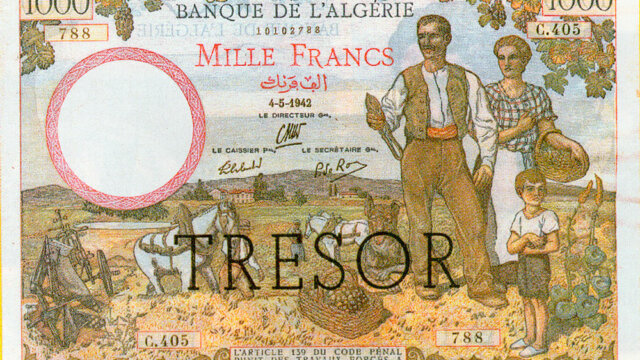 1000 francs Algérie type 1943