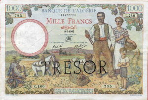 1000 francs Algérie type 1943