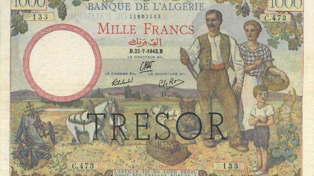 1000 francs Algérie type 1943