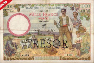 1000 francs Algérie type 1943