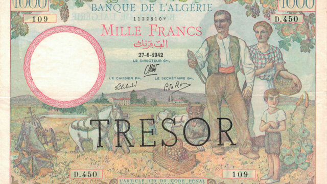 1000 francs Algérie type 1943