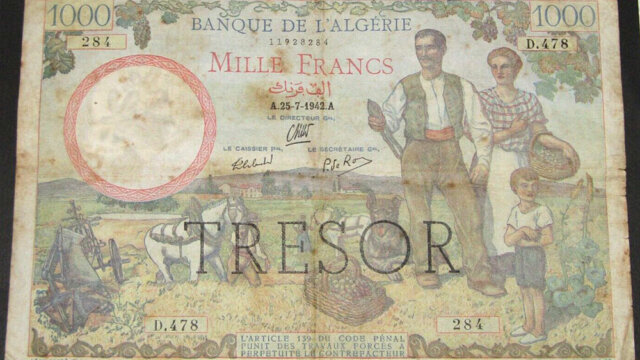 1000 francs Algérie type 1943