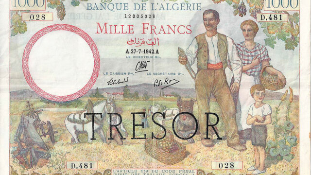 1000 francs Algérie type 1943