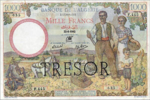 1000 francs Algérie type 1943