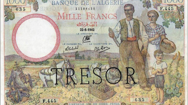 1000 francs Algérie type 1943