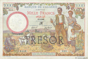 1000 francs Algérie type 1943