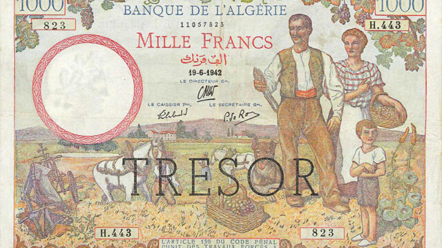 1000 francs Algérie type 1943