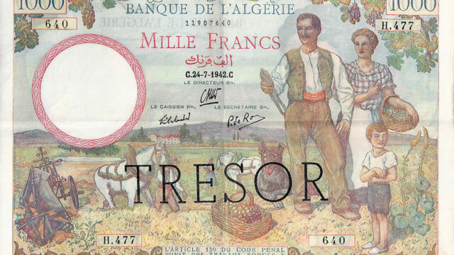 1000 francs Algérie type 1943