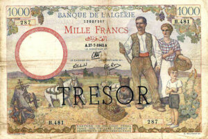 1000 francs Algérie type 1943