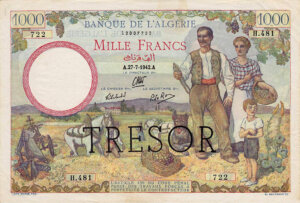 1000 francs Algérie type 1943