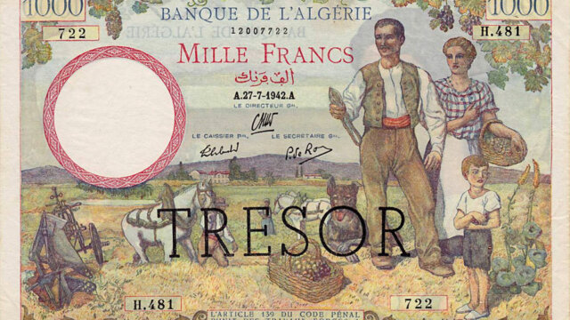 1000 francs Algérie type 1943