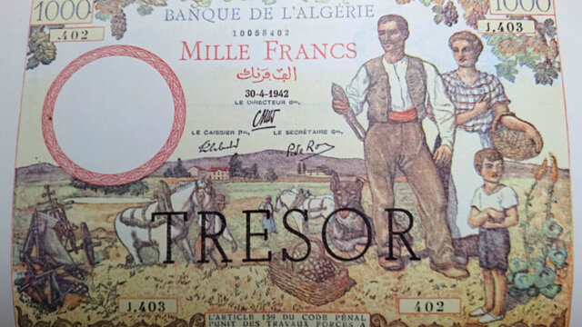 1000 francs Algérie type 1943