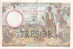 1000 francs Algérie type 1943