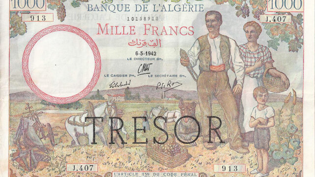 1000 francs Algérie type 1943