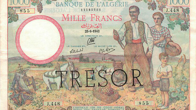 1000 francs Algérie type 1943