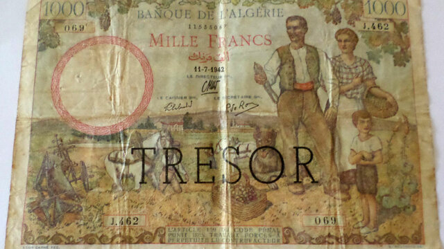 1000 francs Algérie type 1943