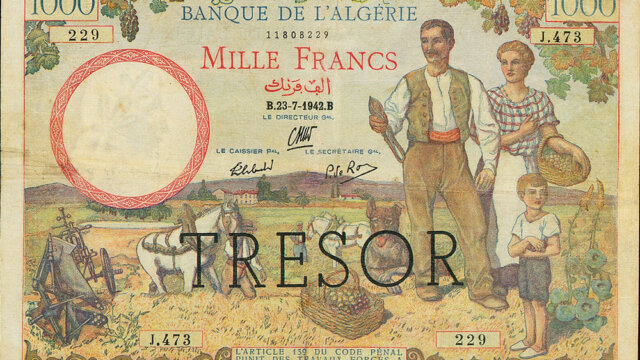 1000 francs Algérie type 1943