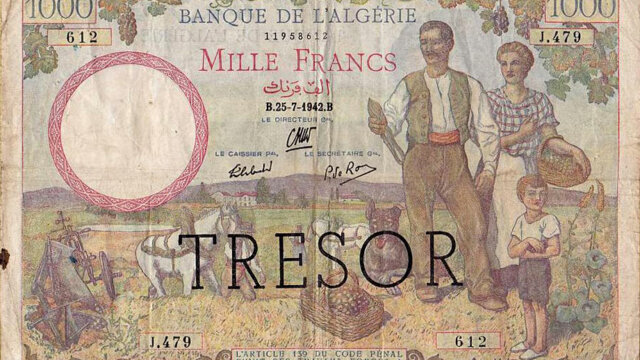 1000 francs Algérie type 1943