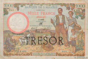 1000 francs Algérie type 1943