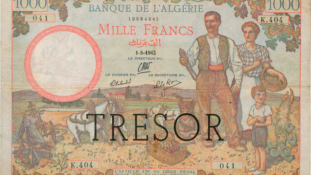 1000 francs Algérie type 1943