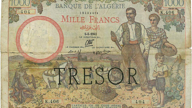 1000 francs Algérie type 1943