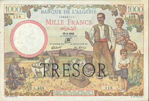 1000 francs Algérie type 1943