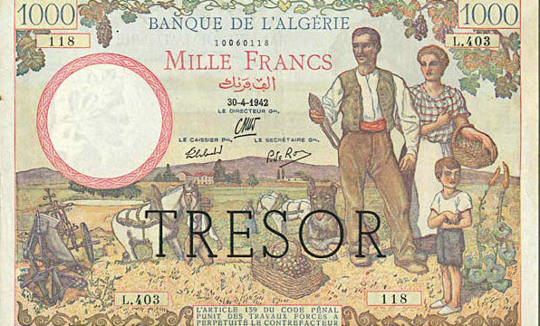 1000 francs Algérie type 1943