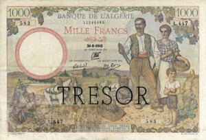 1000 francs Algérie type 1943