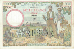 1000 francs Algérie type 1943